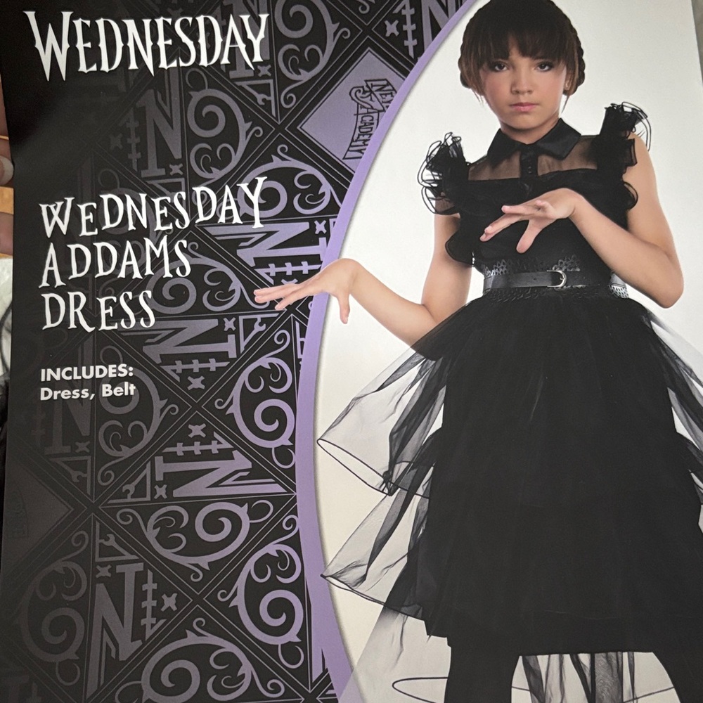 Black Wednesday Addams Dress Costume - Picture 2 of 2